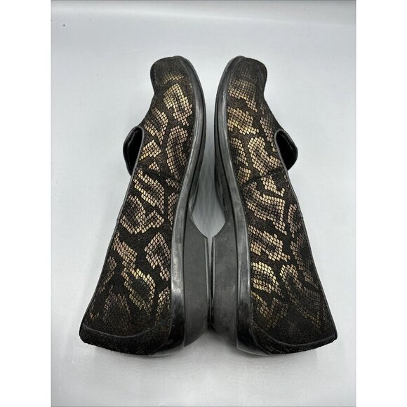 Dansko Olivia Womens Shoes Bronze Black Snake Print Sz 37 Leather Comfort‎ - Picture 6 of 9